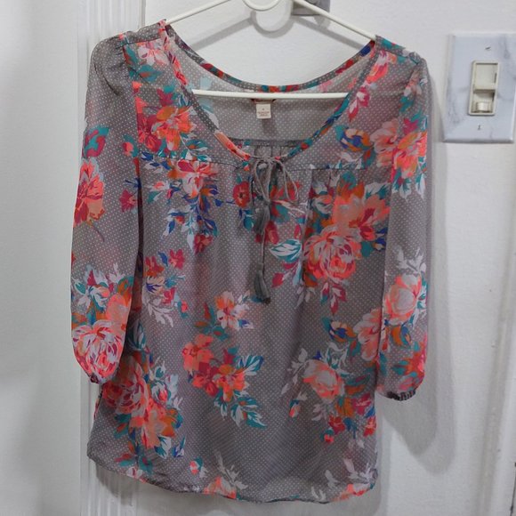 Arizona Sheer Rose Summer Top Super Lightweight Comfortable Flirty Comfort Wear - Picture 6 of 7